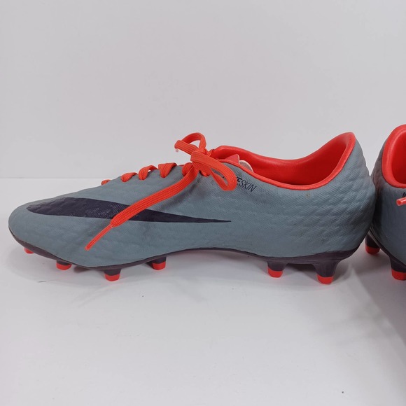 Nike Women's 9 Hypervenom Phelon 3 Soccer Cleats Red Gray NikeSkin - Picture 4 of 9